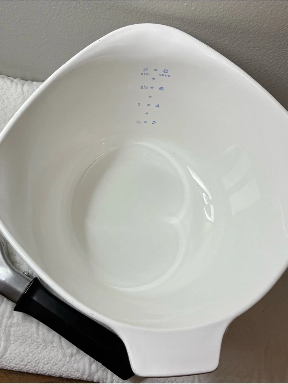 CORNING WARE Blue Cornflower 2 qt Measuring Cup Sauce Maker & Handle Vintage